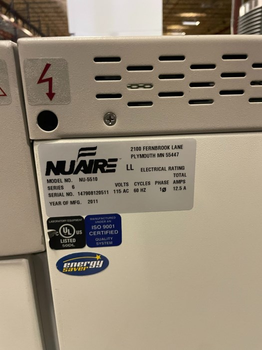 Nuaire Autoflow Ir Direct Heat Co Incubator Model Nu Powers On