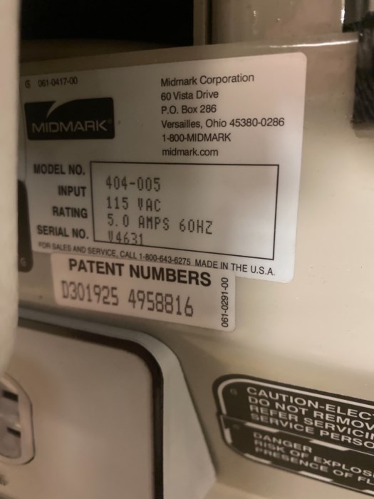 (1) Midmark 404-005 Exam Bed for sale