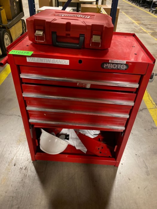 (1) Proto Professional Tools Tool Box & (1) Rolling Cart for sale