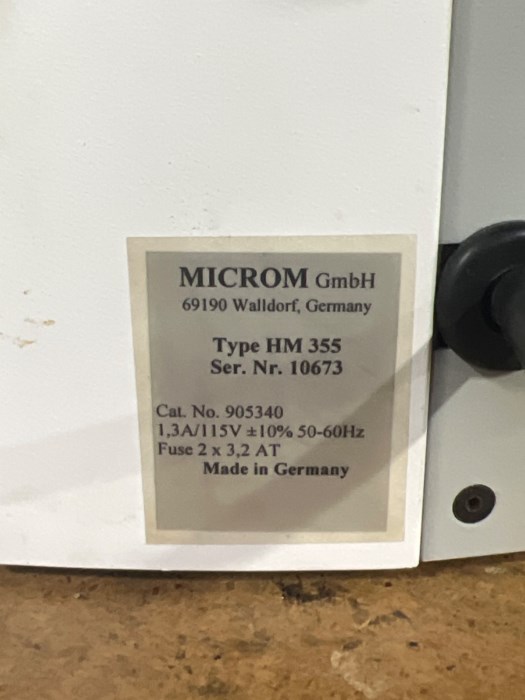 Microm Hm Motorized Microtome System For Sale