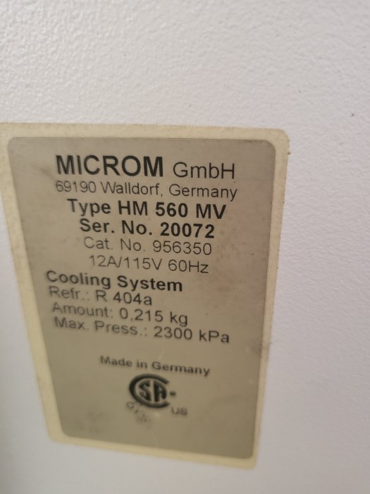 Microm Hm Cryostat Microtome For Sale