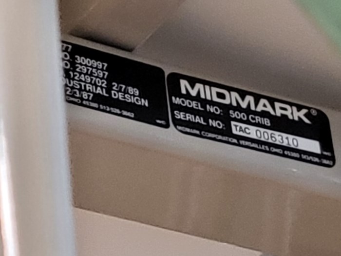 midmark 500 crib mattress