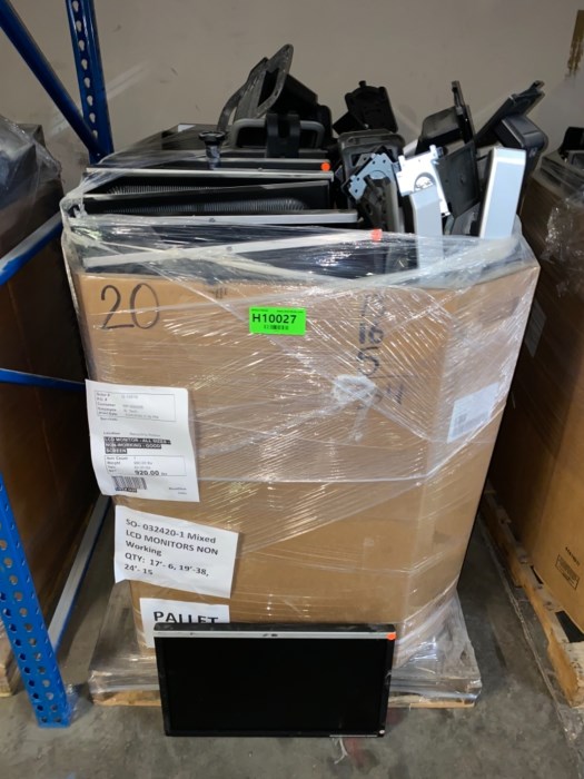 Pallet of Mixed LCD monitors and Stands for sale