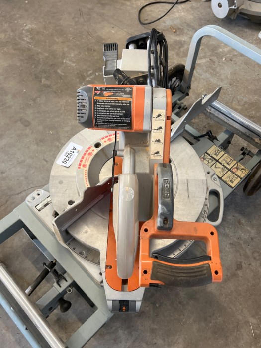 Ridgid 12” Miter Saw w/ Ridgid MSUV Miter Saw Utility Vehicle for sale