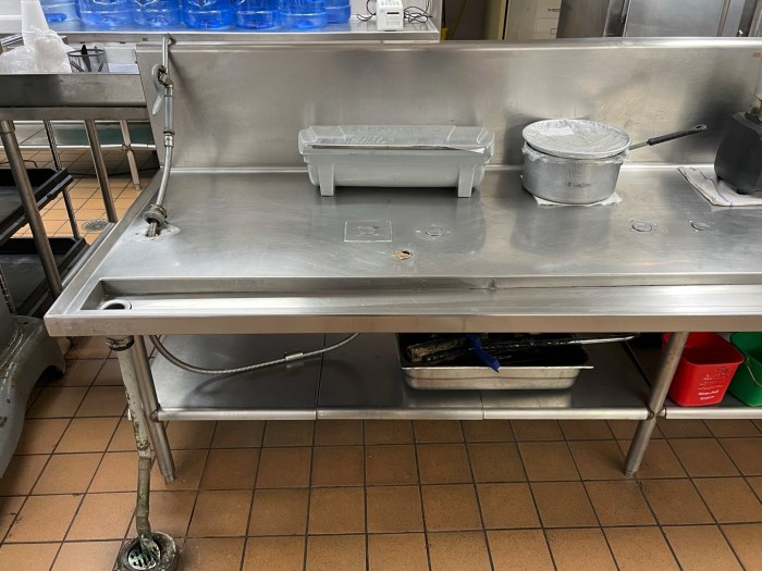 Stainless Steel Prep Table w/ Back-Splash Guard & Under-storage for sale